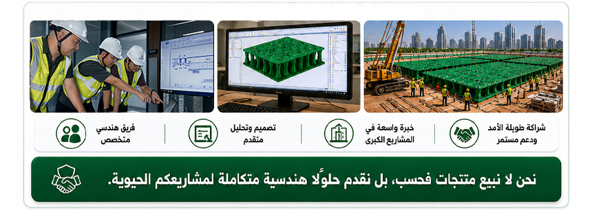 دعم هندسي متكامل لمشاريع مياه الأمطار الضخمة في دول الخليج، مع إبراز حلول YY-TANK المخصصة لتحسين التصميم الإنشائي كبديل للمنتجات القياسية الجاهزة المتوفرة في السوق.