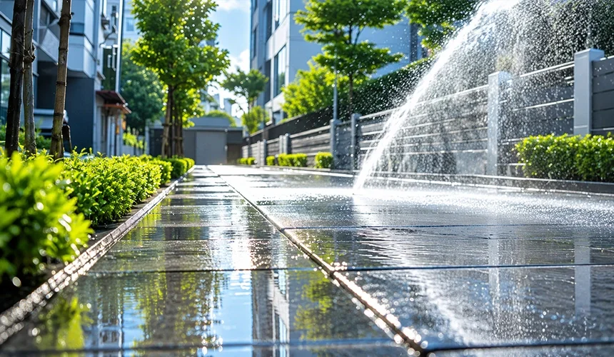 Industrial park rainwater harvesting Commercial rainwater harvesting application in a modern industrial park